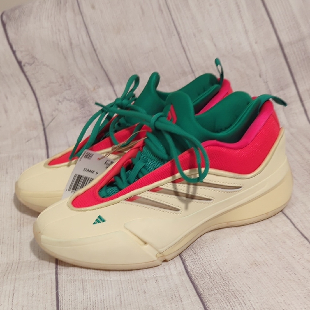 Adidas Dame 9 Cream and Green Sneakers